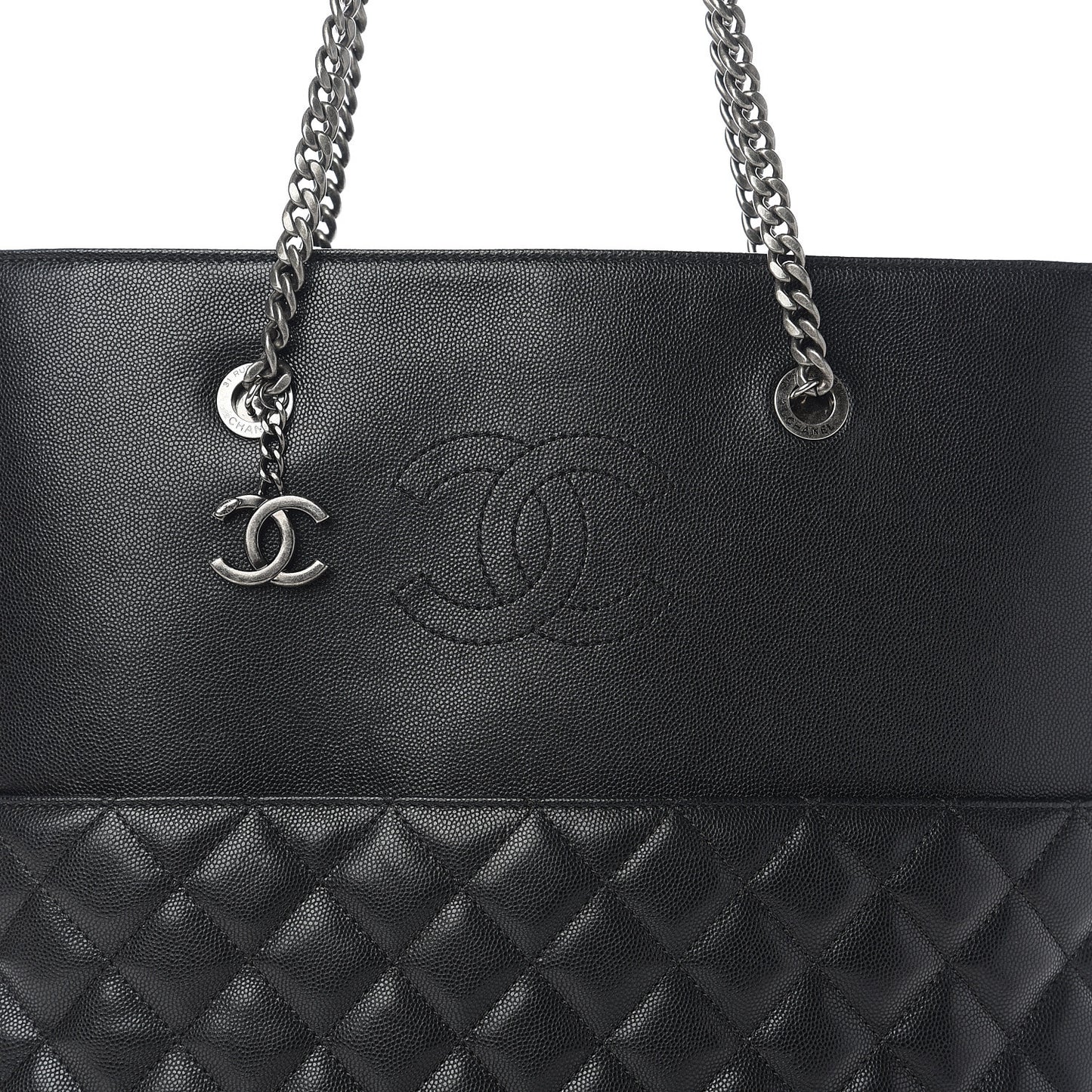 Caviar Quilted Urban Delight Tote Black