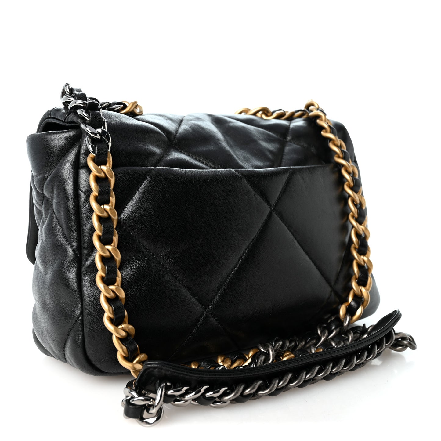Lambskin Quilted Medium Chanel 19 Flap Black