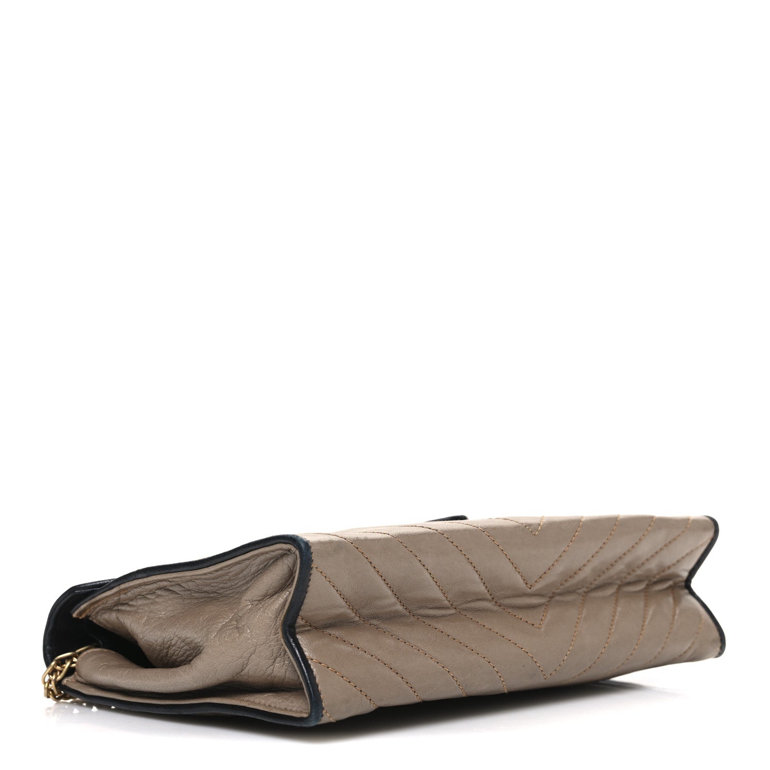 Chanel Lambskin Chevron Envelope Flap Beige Black 4 of 10