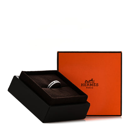 Hermes 18K White Gold Diamond Ariane Wedding Band Ring 52 6 5 of 5