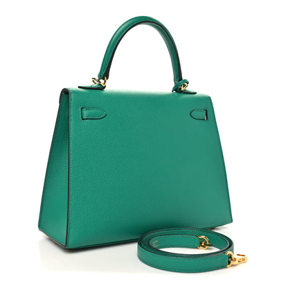 Hermes Epsom Kelly Sellier 25 Vert Jade 3 of 11
