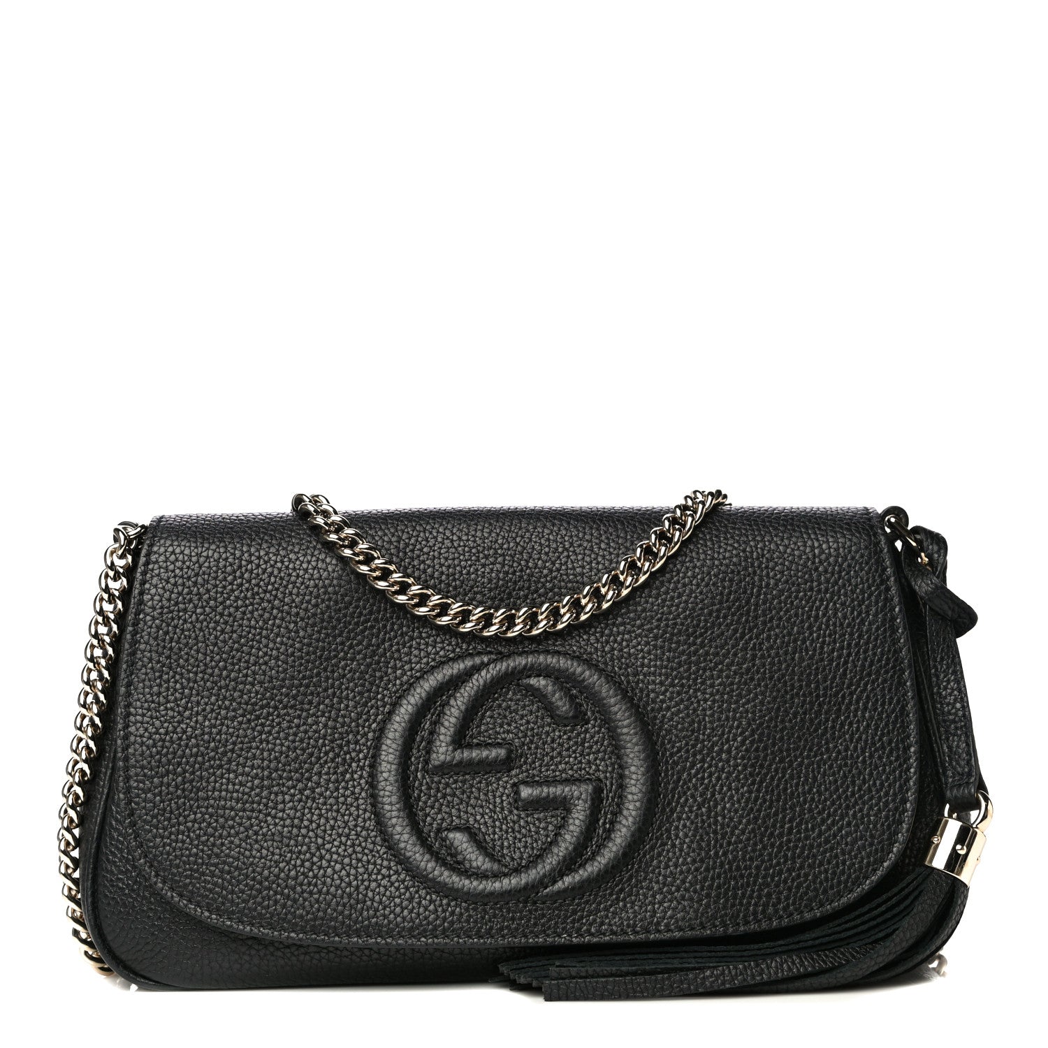 Gucci Pebbled Calfskin Medium Soho Flap Crossbody Black 1 of 16