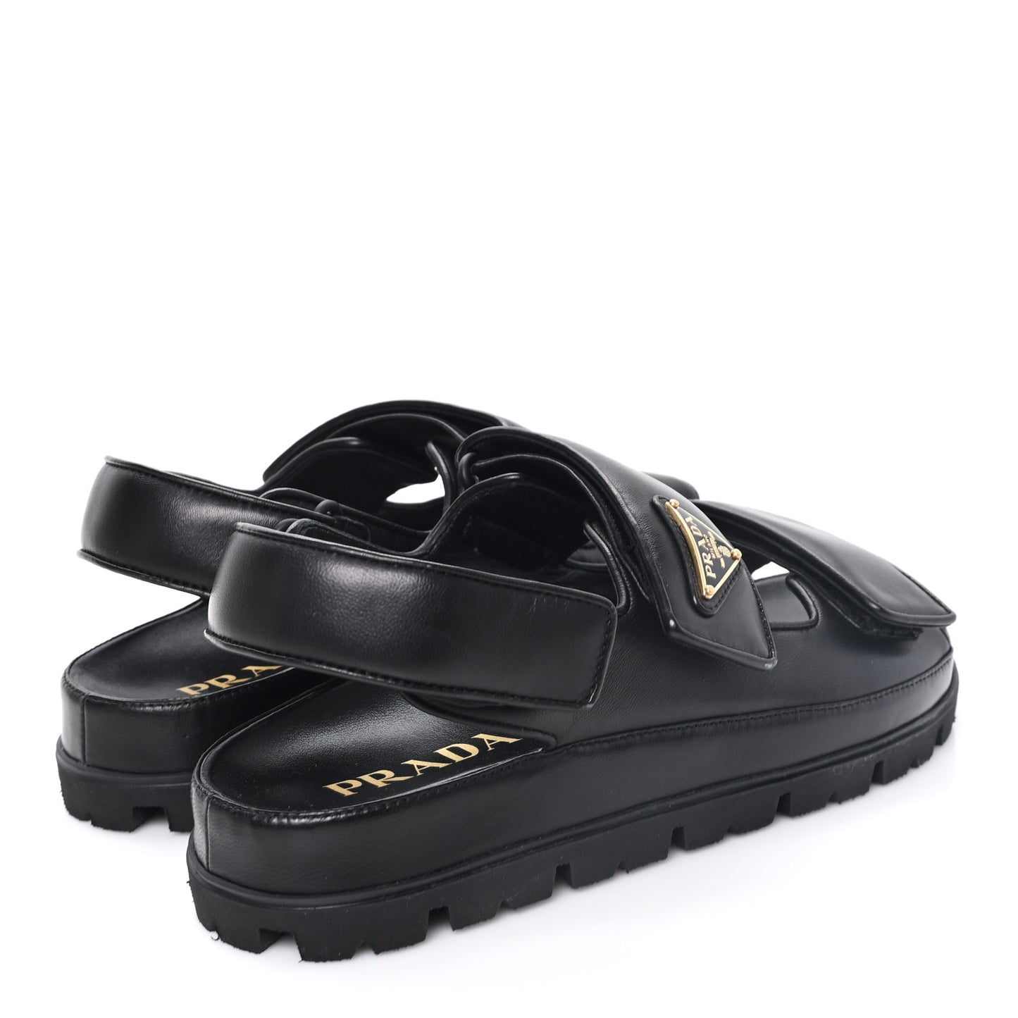 Nappa Quilted Padded Slingback Sandals 37 Black