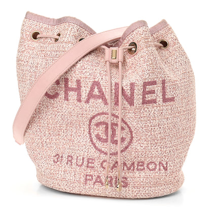 Chanel Lurex Boucle Deauville Drawstring Bag Pink 1 of 10