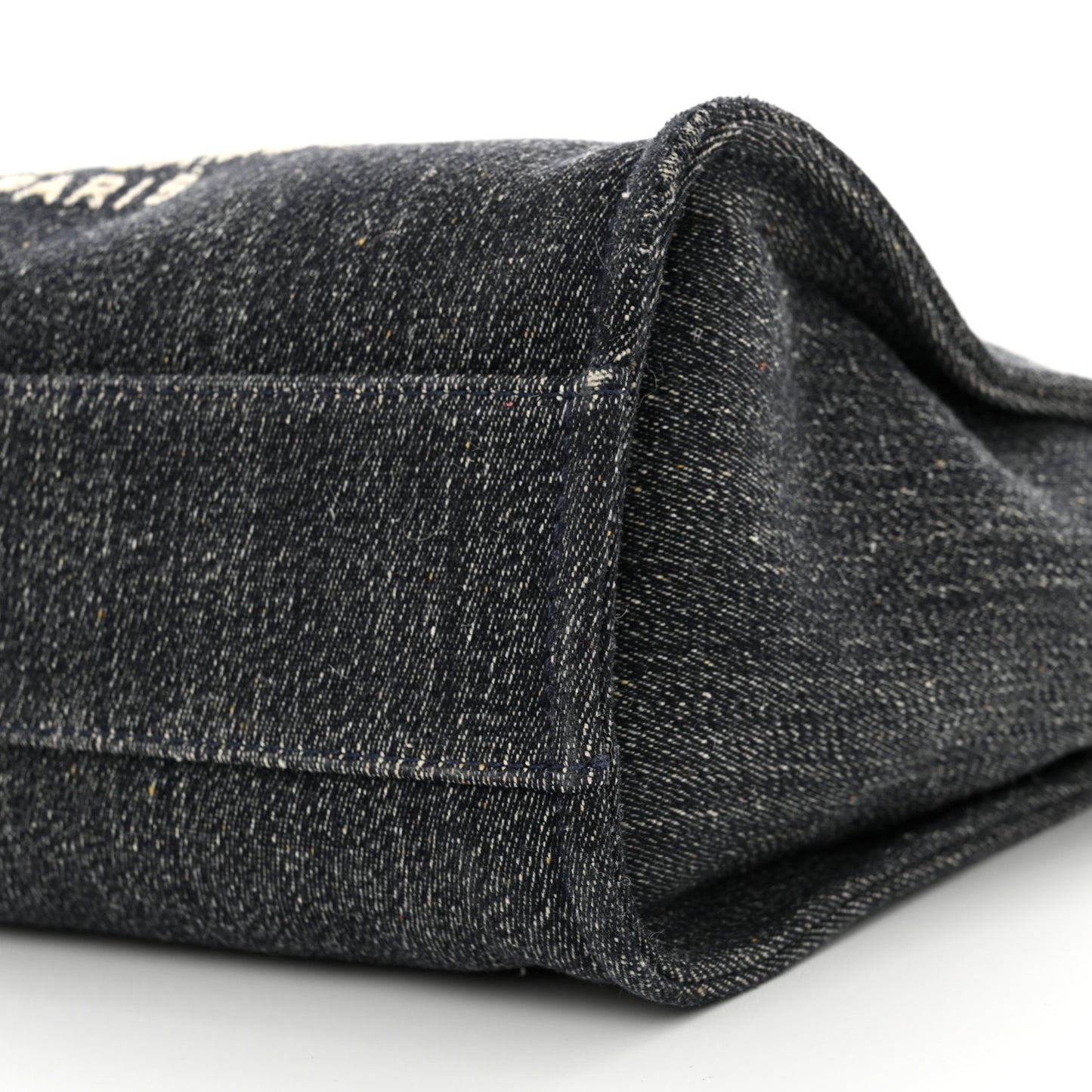 Denim Small Deauville Tote Dark Blue White
