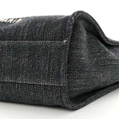 Chanel Denim Small Deauville Tote Dark Blue White 11 of 15