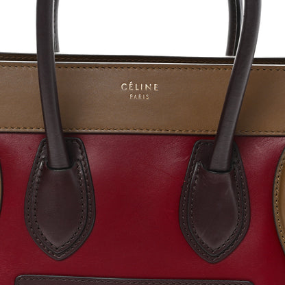 Celine Satin Smooth Calfskin Micro Tri-Color Luggage Rust 7 of 11