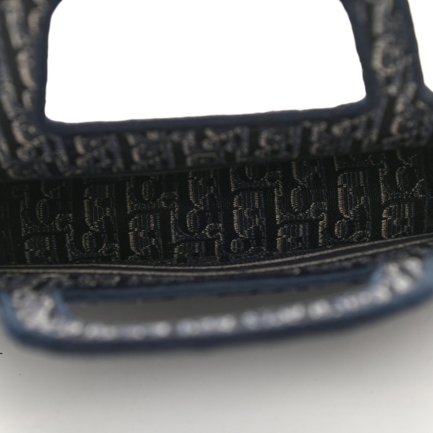 Velvet Oblique Embroidered Mini Book Tote Blue