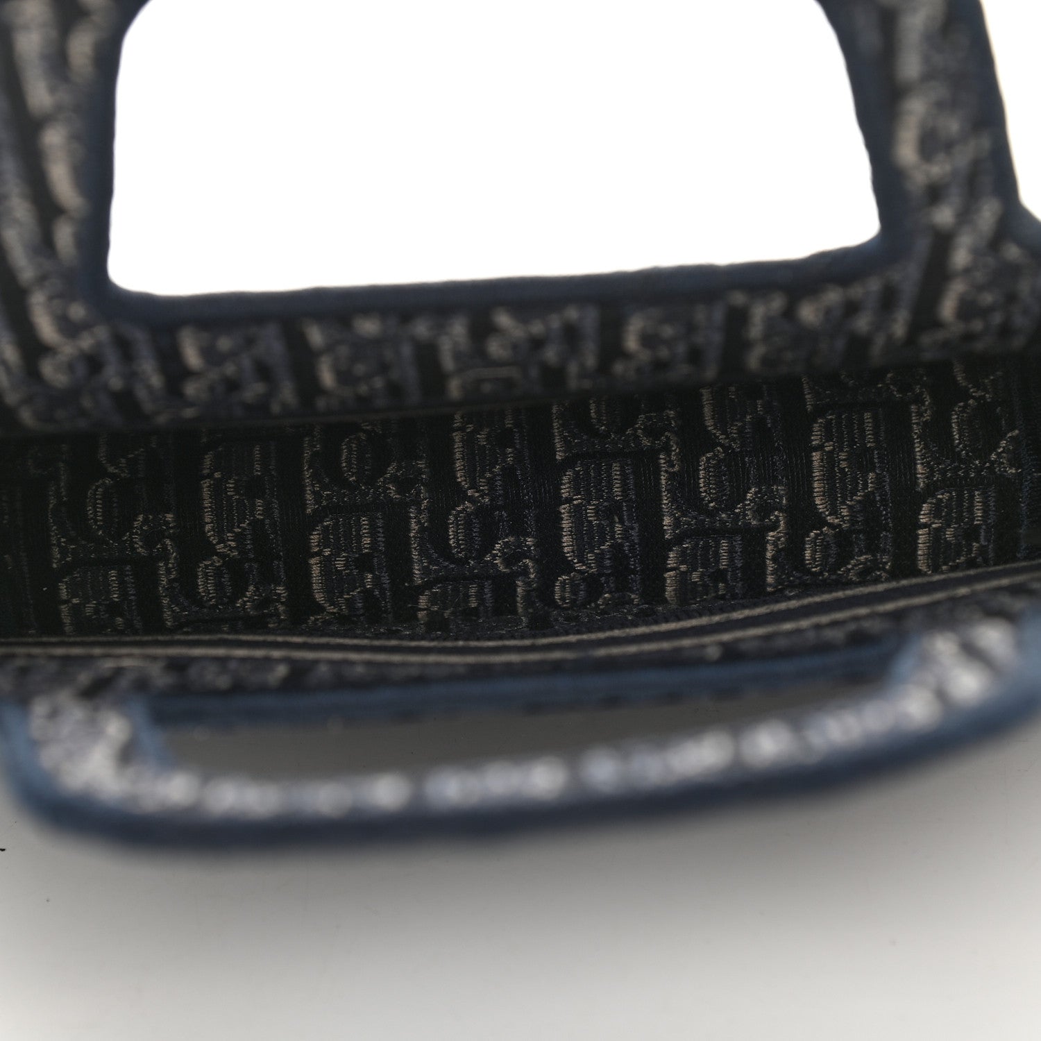 Christian Dior Velvet Oblique Embroidered Mini Book Tote Blue 5 of 9