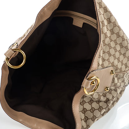 Gucci Monogram Large Jockey Hobo Beige 5 of 7