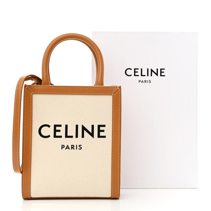 Celine Canvas Calfskin Mini Vertical Cabas Natural Tan 10 of 10