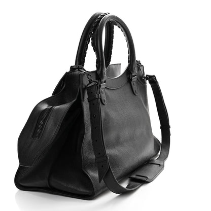 Balenciaga Grained Calfskin Neo Classic Black Hardware Medium City Black 3 of 11