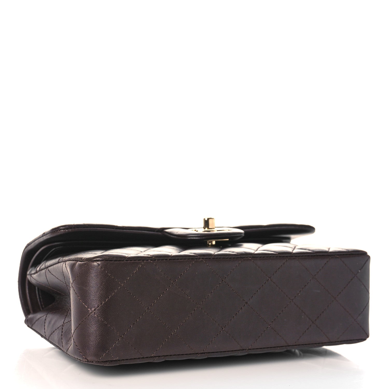 Chanel Lambskin Quilted Small Double Flap Dark Brown 4 of 10