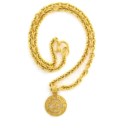 Chanel CC Medallion Chain Necklace Gold 1 of 6