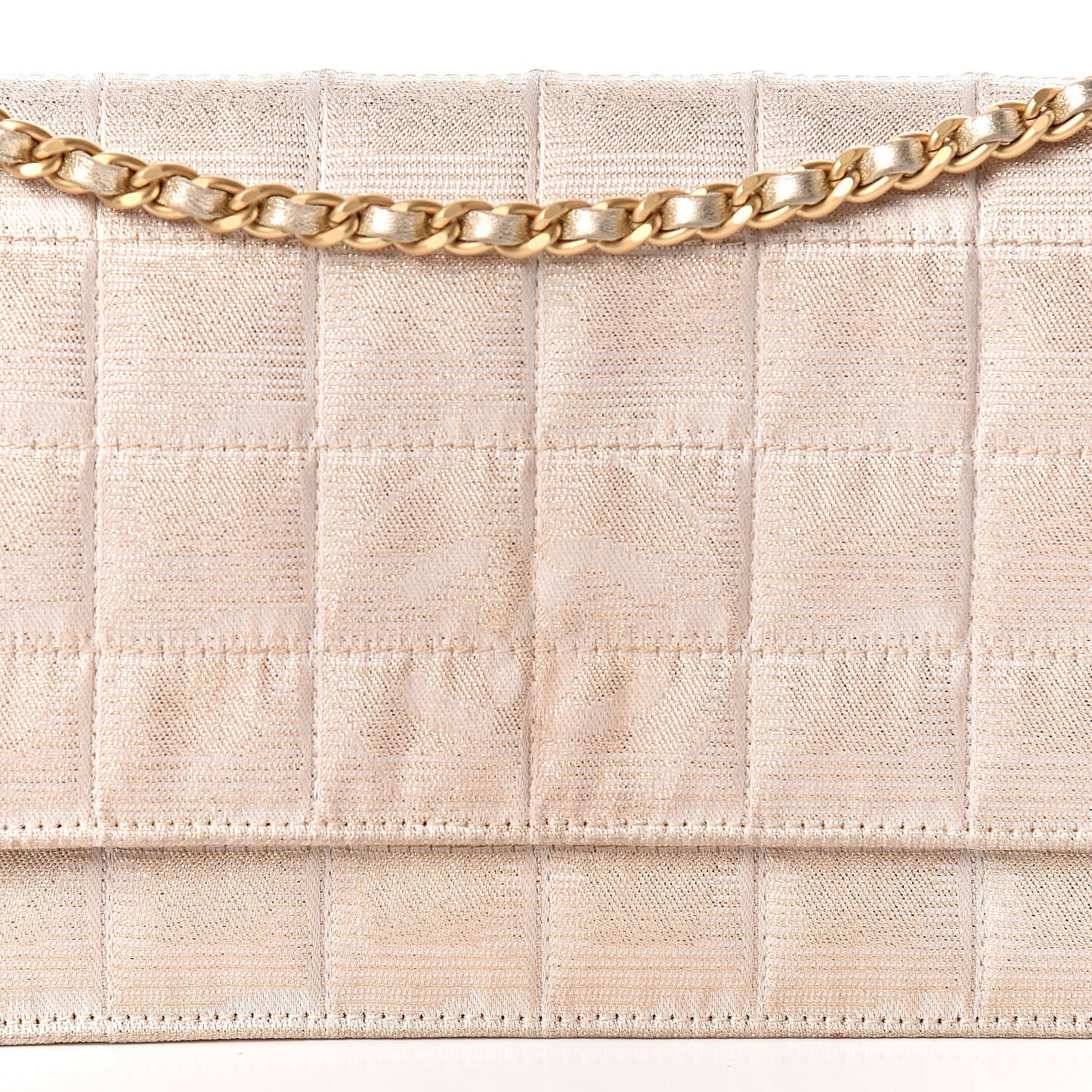 Nylon Travel Wallet On Chain WOC Metallic Gold