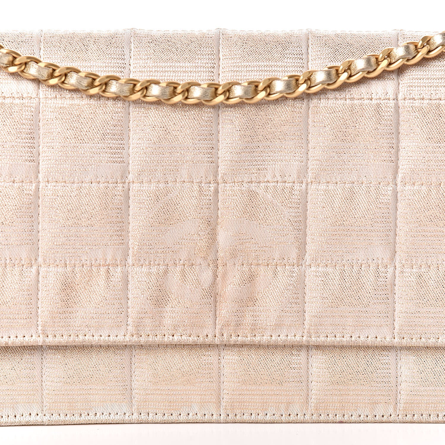 Chanel Nylon Travel Wallet On Chain WOC Metallic Gold 15 of 15