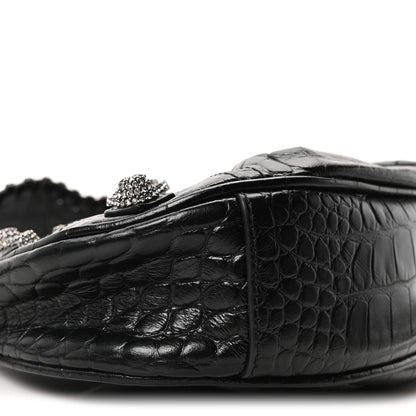 Balenciaga Extra Supple Calfskin Crystal Crocodile Embossed Le Cagole Shoulder Bag XS Black 10 of 11