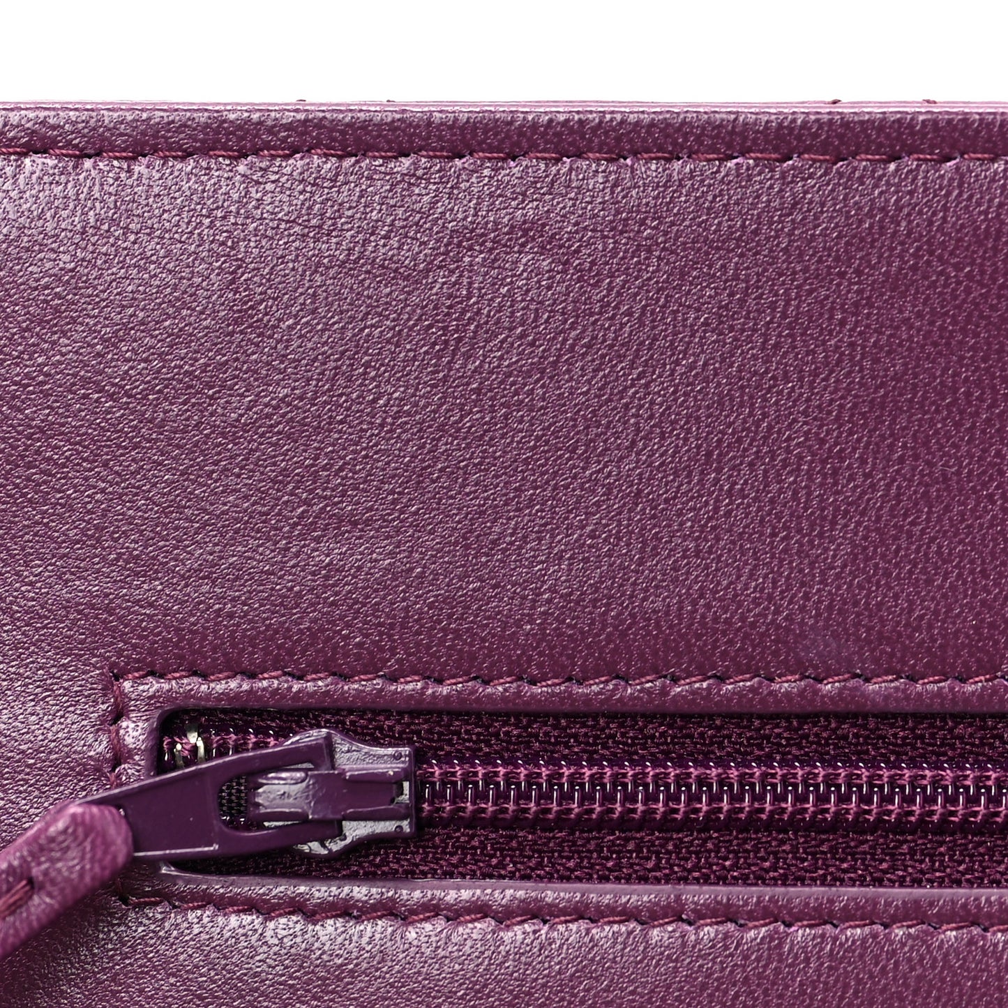 Lambskin Quilted Trendy CC Wallet On Chain WOC Purple