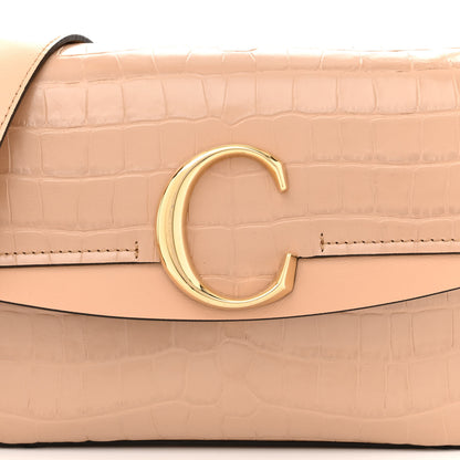 Chloe Calfskin Crocodile Embossed Small C Double Carry Nut 8 of 12