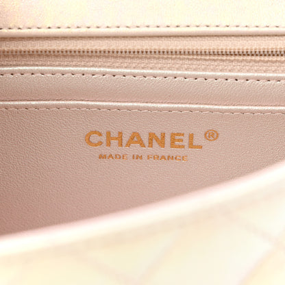 Chanel Iridescent Lambskin Quilted Mini Rectangular Flap Ivory 6 of 12