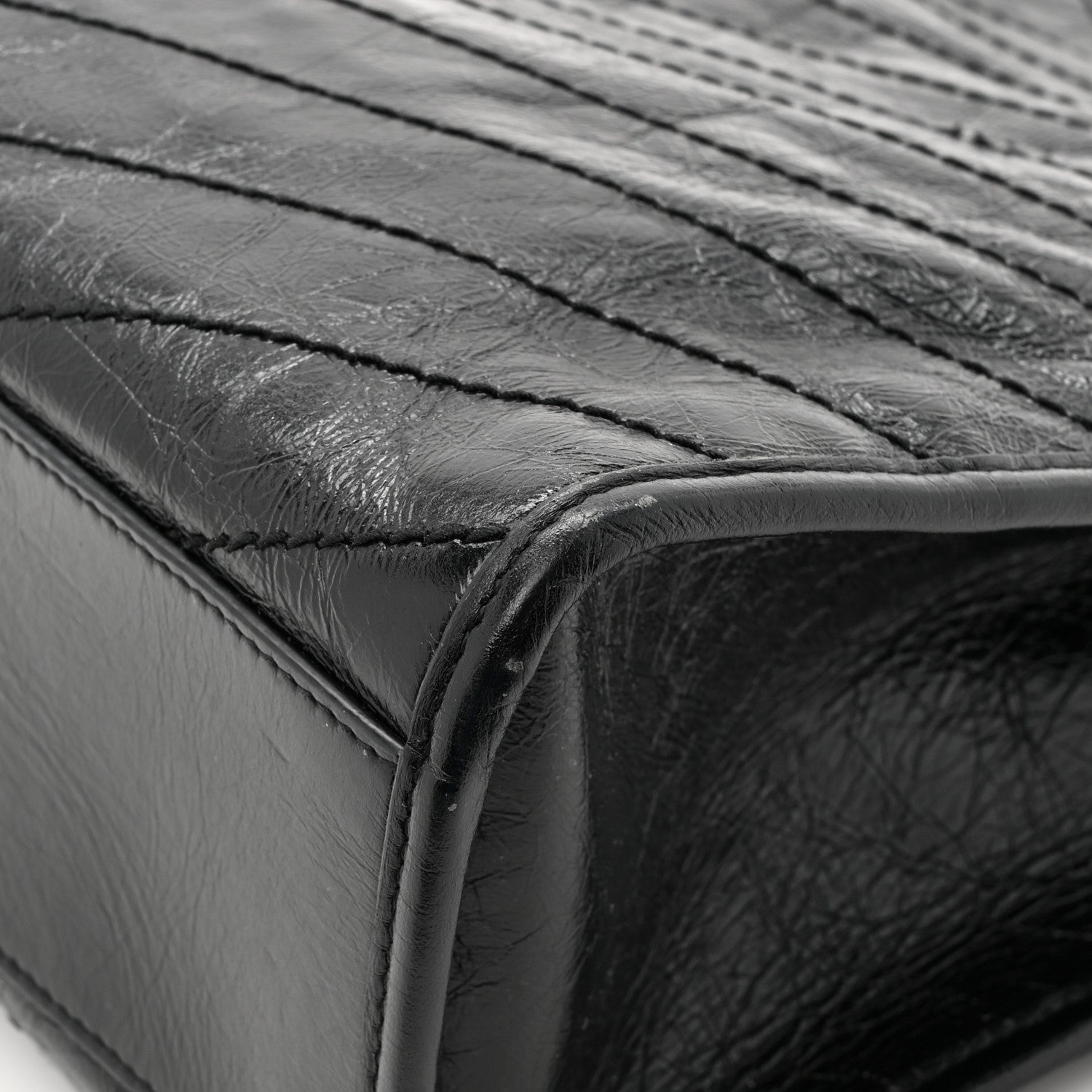 Saint Laurent Crinkled Calfskin Matelasse Monogram Medium Niki Shopper Tote Black 17 of 17