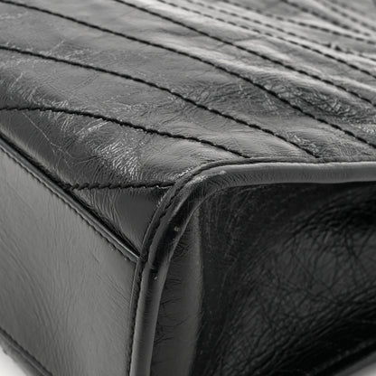 Saint Laurent Crinkled Calfskin Matelasse Monogram Medium Niki Shopper Tote Black 17 of 17