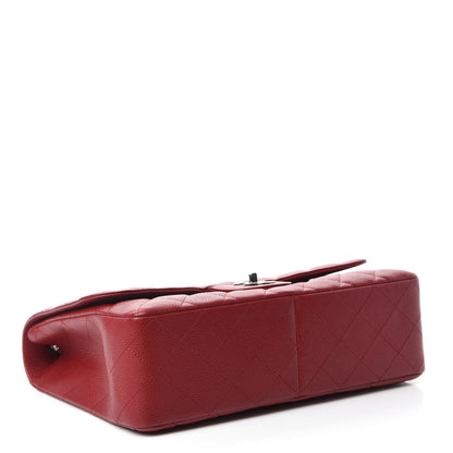Chanel Caviar Quilted Jumbo Single Flap Dark Red 5 of 13