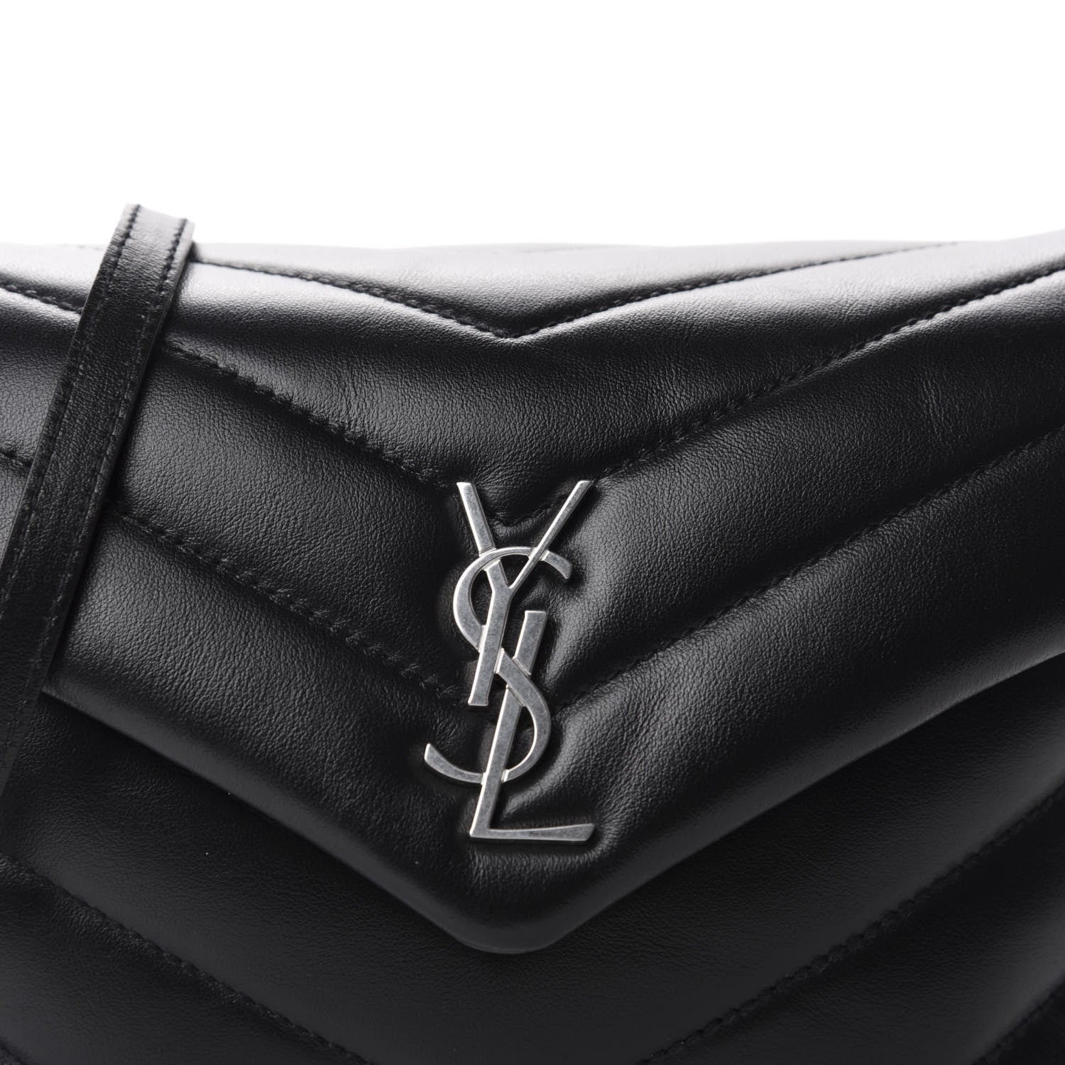 Saint Laurent Calfskin Y Quilted Monogram Toy Loulou Crossbody Bag Black 13 of 13