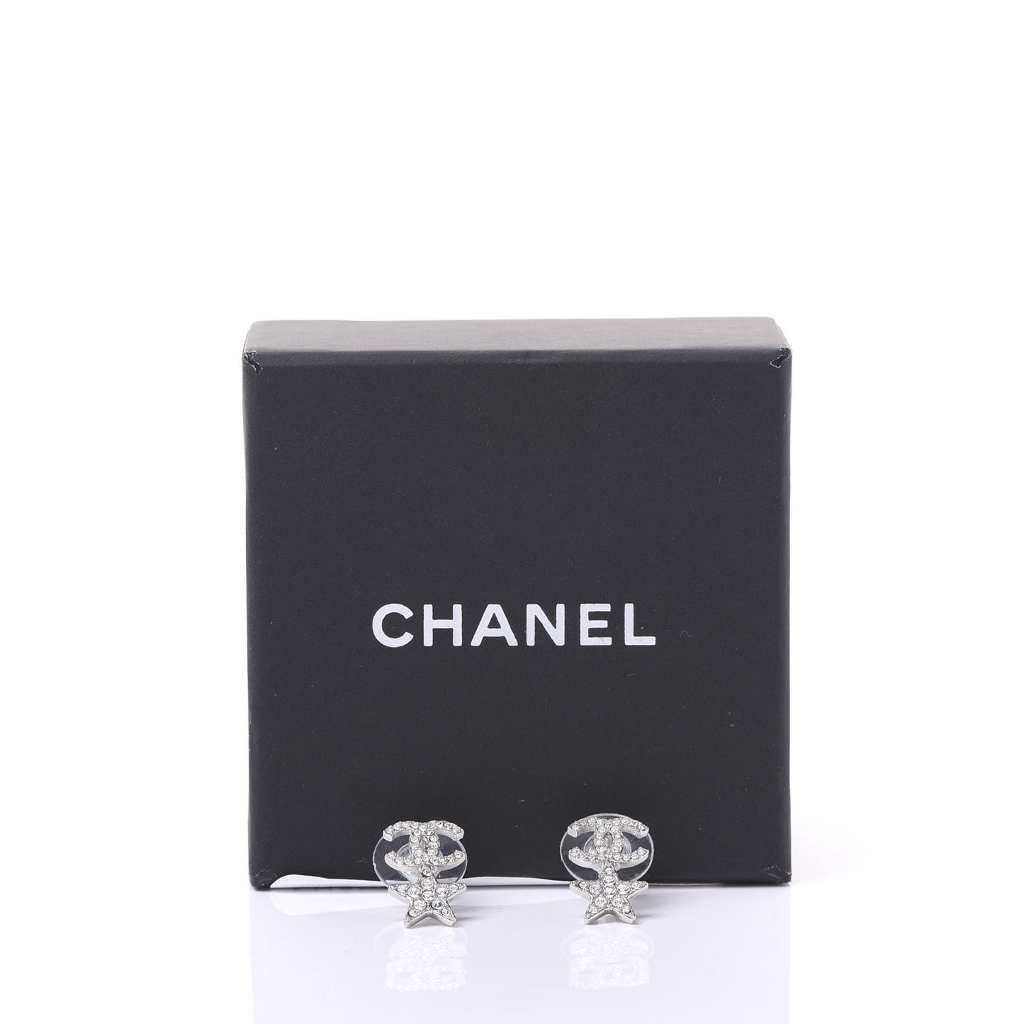 Crystal CC Star Earrings Silver