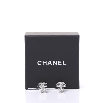 Chanel Crystal CC Star Earrings Silver 5 of 5