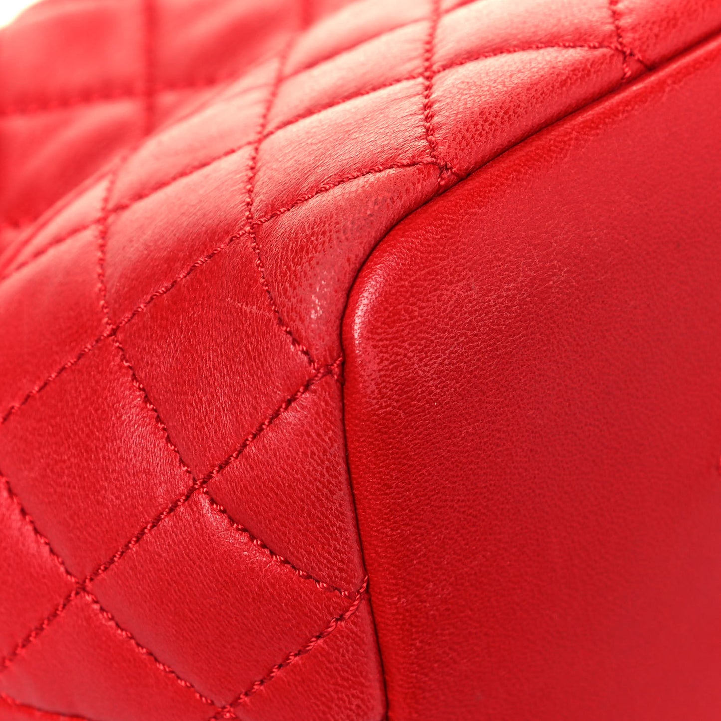 Lambskin Quilted Small Hobo Red