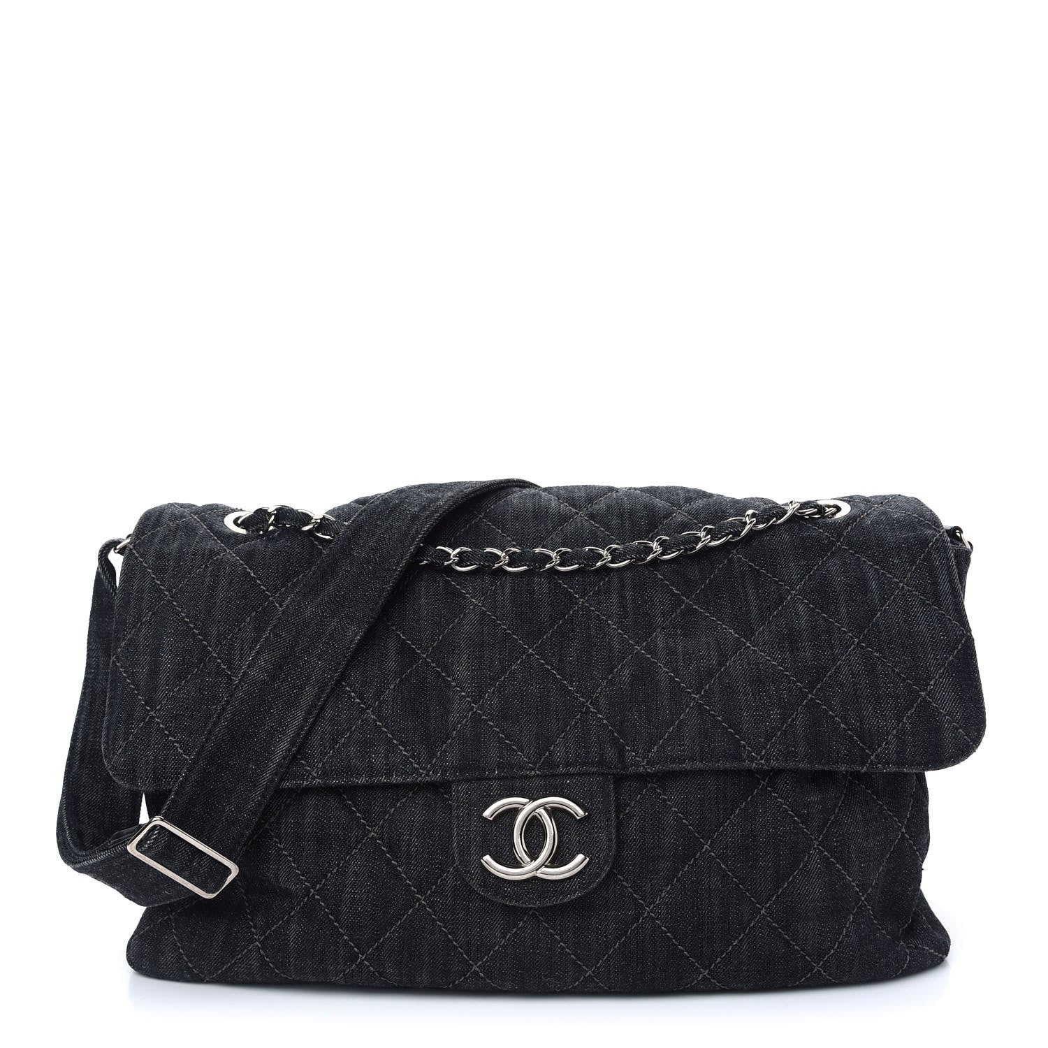 Chanel Denim Quilted Stretch Spirit Messenger Bag 1 of 9