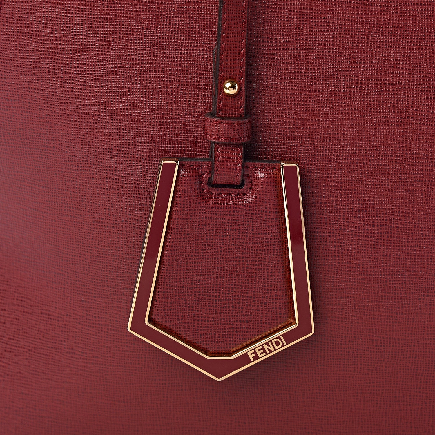 Fendi Vitello Elite Regular 2Jours Tote Rosso Scuro Ciliegia 9 of 11