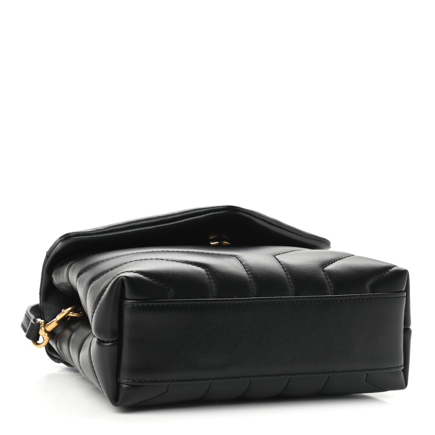Calfskin Y Quilted Monogram Toy Loulou Crossbody Bag Black