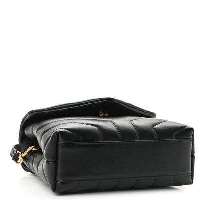 Saint Laurent Calfskin Y Quilted Monogram Toy Loulou Crossbody Bag Black 4 of 9