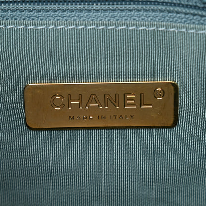 Chanel Tweed Quilted Large Chanel 19 Flap Blue Multicolor 6 of 12