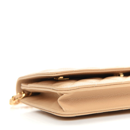 Chanel Caviar Quilted Wallet On Chain WOC Beige 9 of 11
