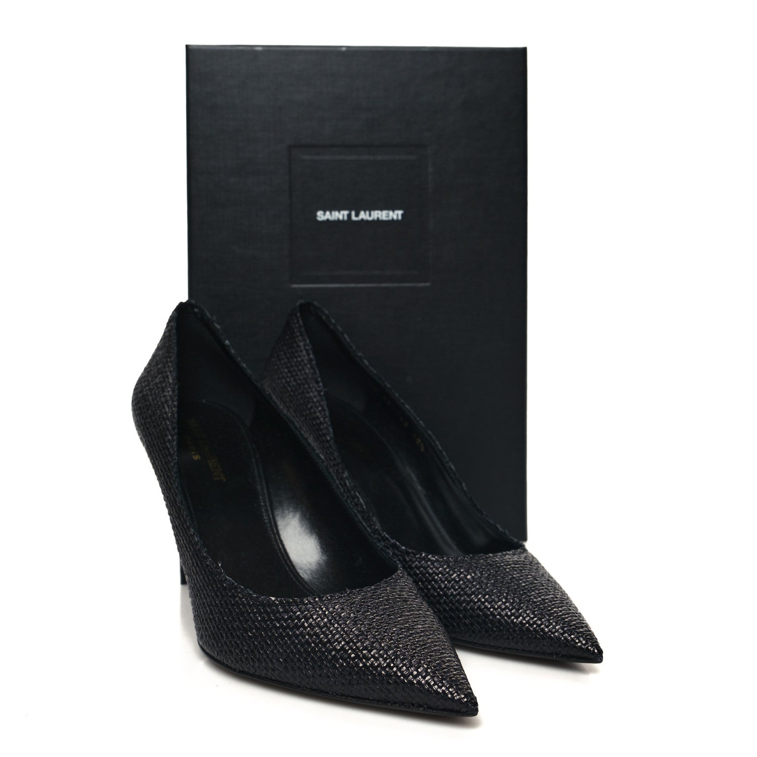 Saint Laurent Raffia Anja 105 Pumps 40.5 Black 10 of 10