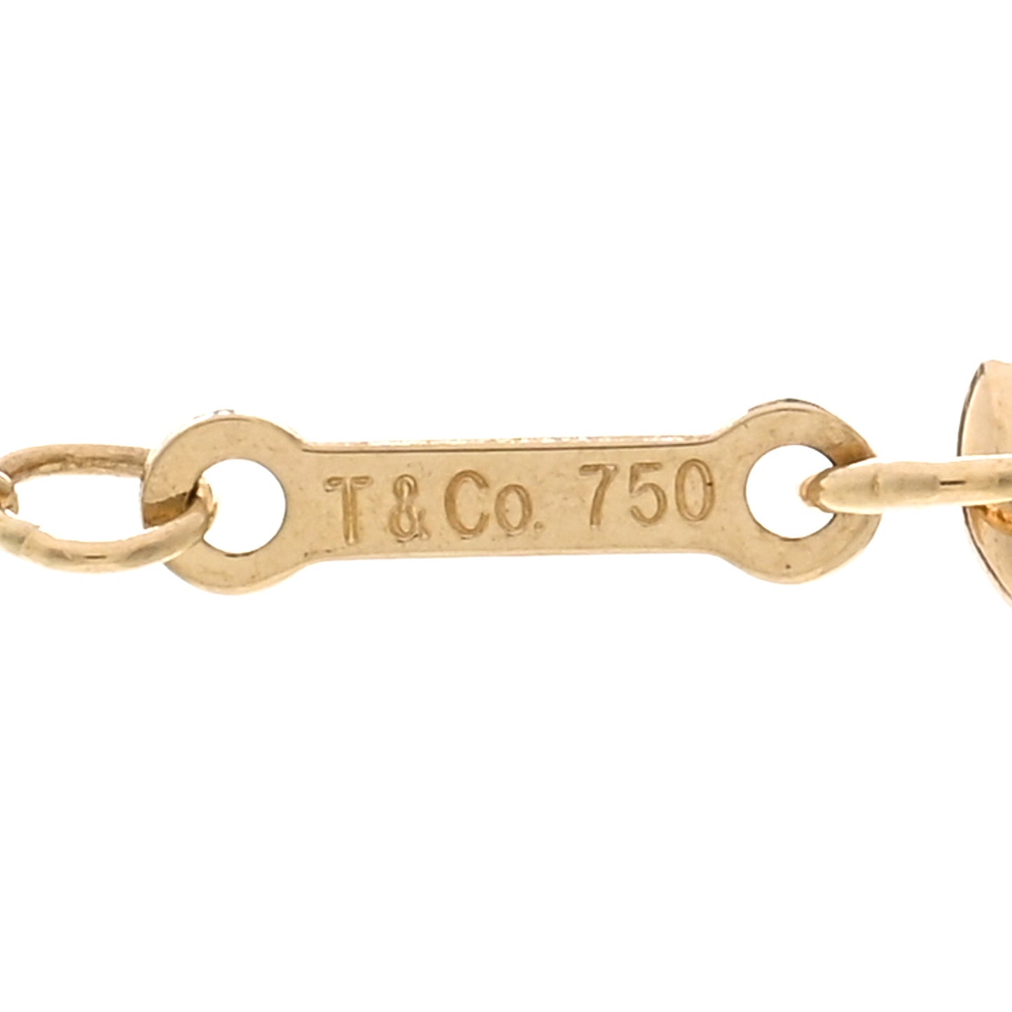 18K Yellow Gold Diamond Elsa Peretti Bean Pendant Necklace