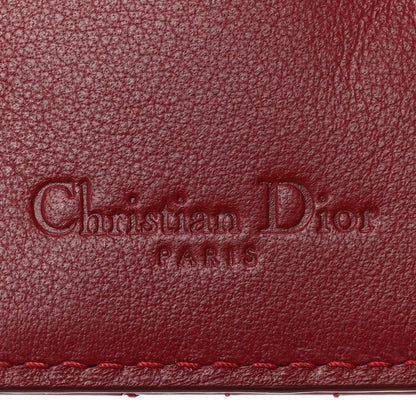 Christian Dior Patent Cannage Small Lady Dior Flap Card Holder Scarlet 7 of 9
