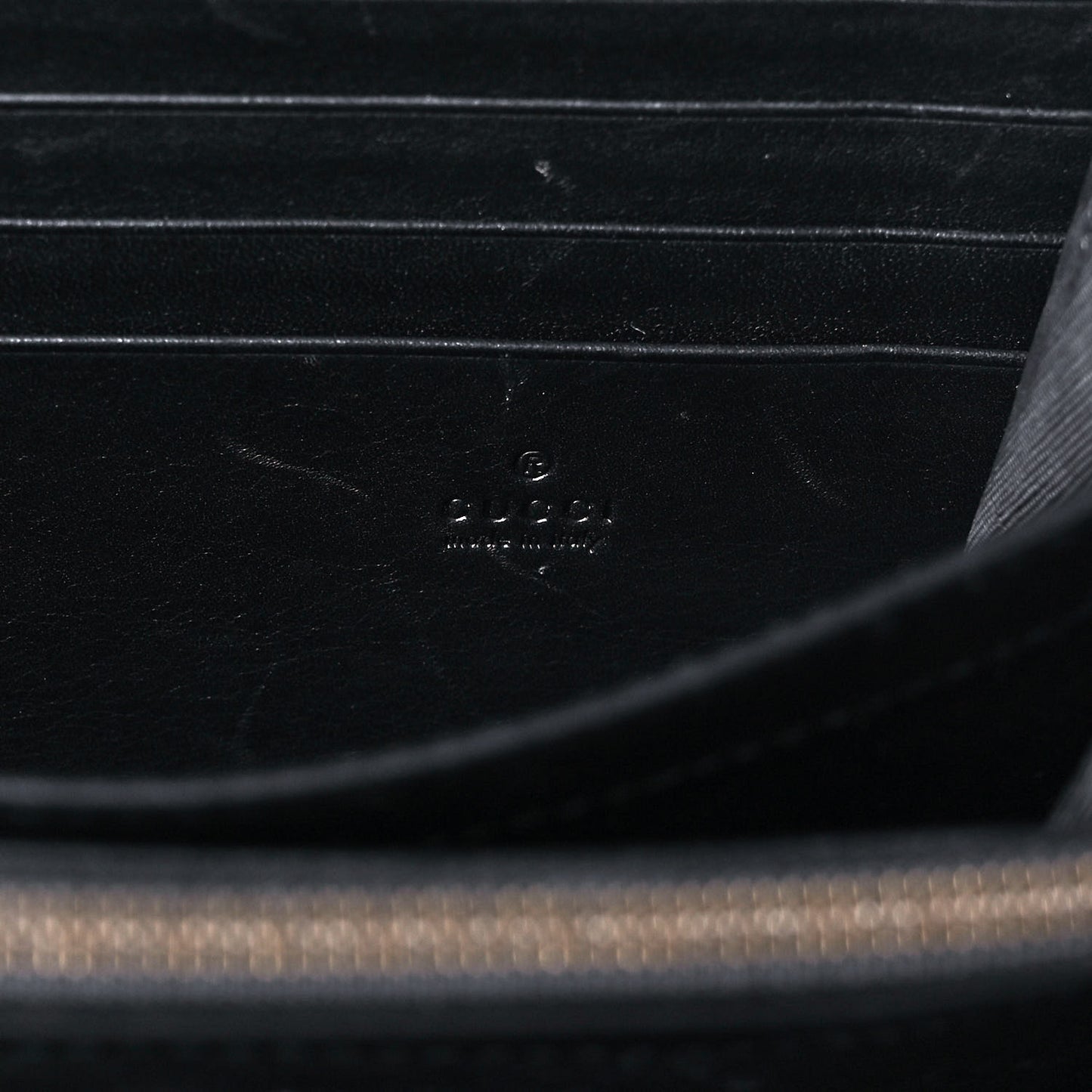 Calfskin Matelasse GG Marmont Chain Wallet Black
