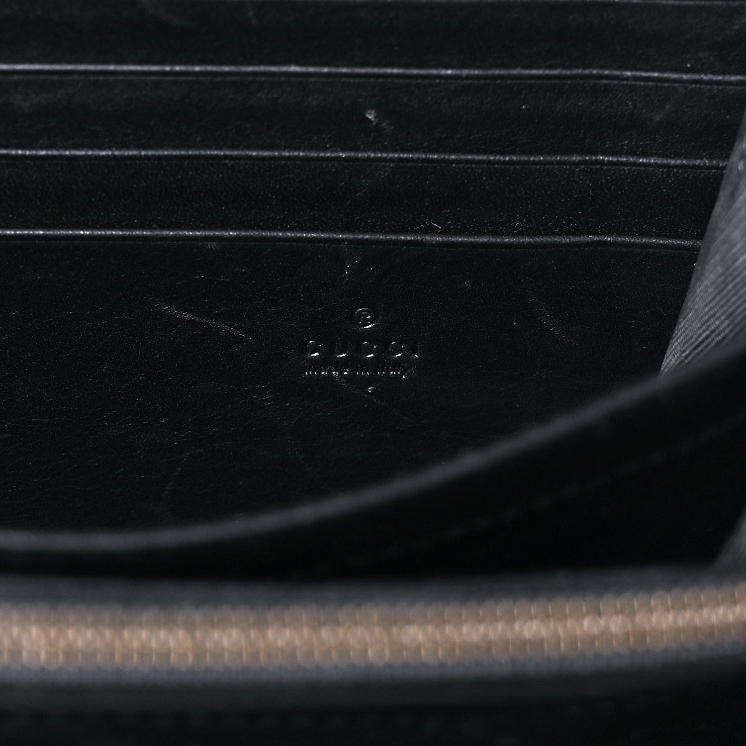 Gucci Calfskin Matelasse GG Marmont Chain Wallet Black 6 of 13