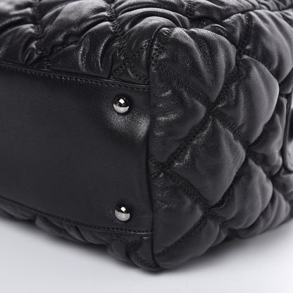 Chanel Lambskin Bubble Quilt Bowler Black 13 of 15