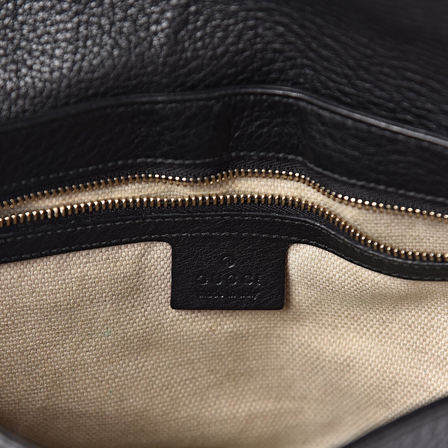 Gucci Pebbled Calfskin Medium Soho Flap Crossbody Black 7 of 11