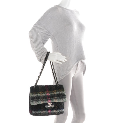 Chanel Mohair Quilted Tartan Day Flap Dark Multicolor 2 of 8