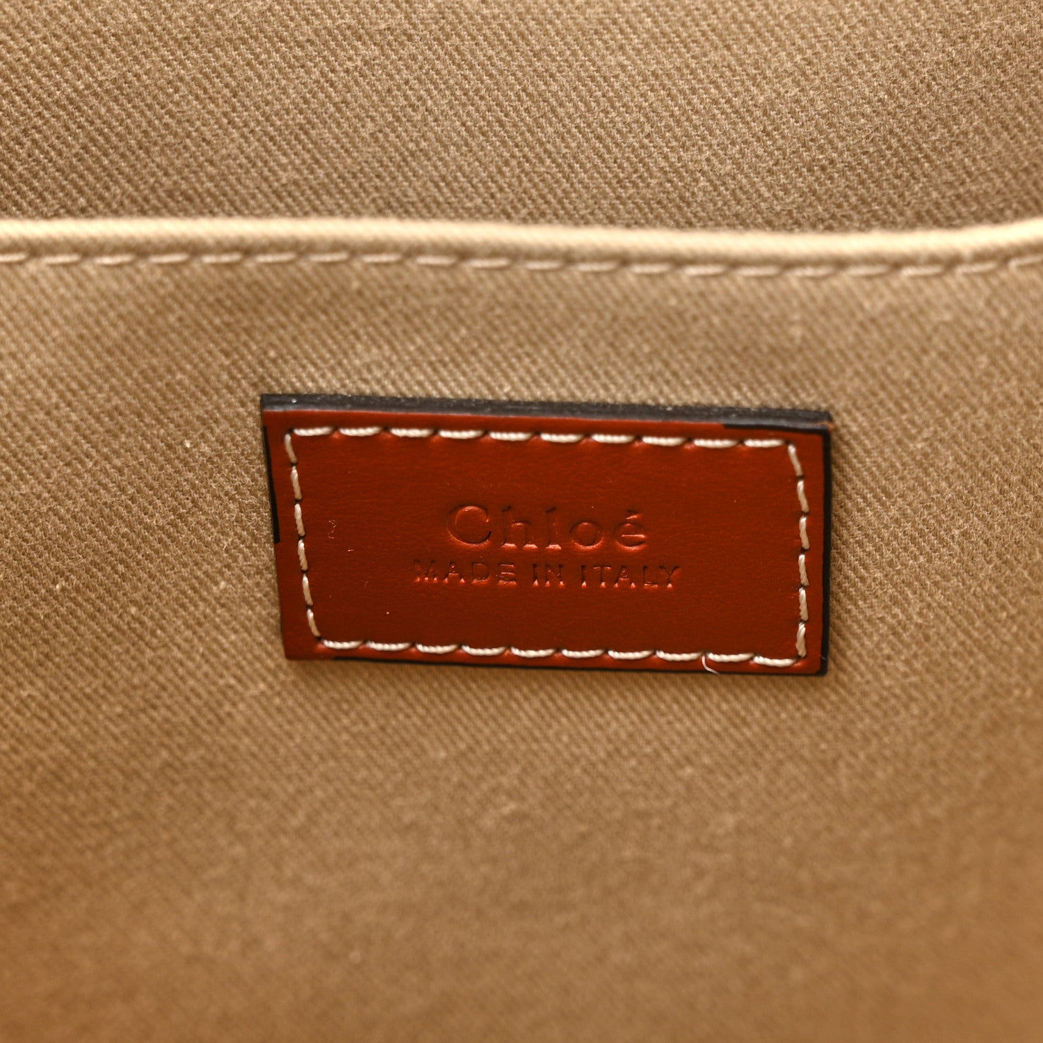 Chloe Cotton Calfskin Medium Woody Ribbon Tote White Brown 6 of 11