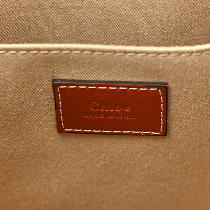 Chloe Cotton Calfskin Medium Woody Ribbon Tote White Brown 6 of 11