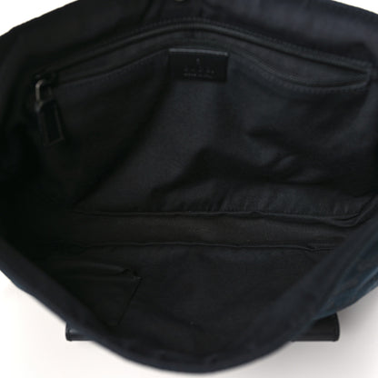 Gucci Monogram Medium Double Buckle Flap Messenger Bag Black 5 of 9