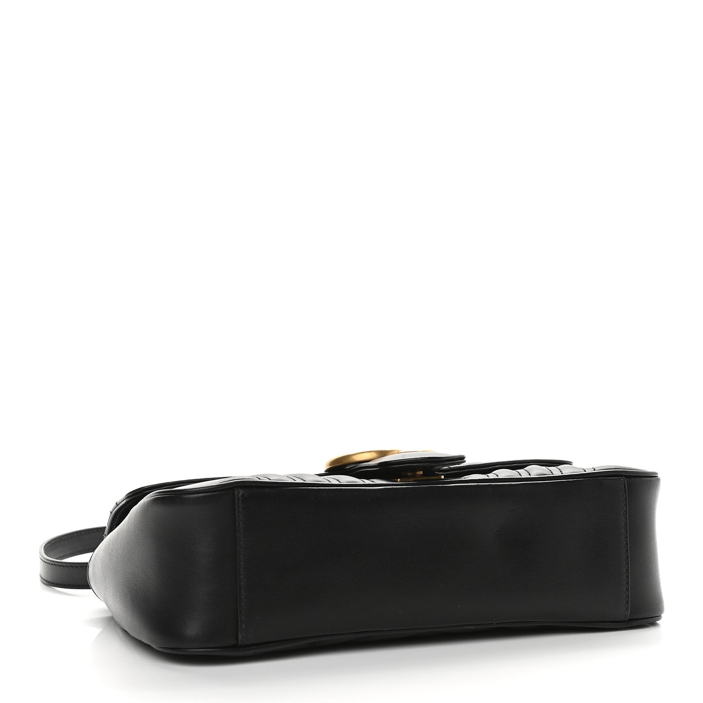 Calfskin Matelasse Small GG Marmont Shoulder Bag Black