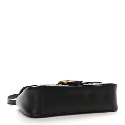 Gucci Calfskin Matelasse Small GG Marmont Shoulder Bag Black 4 of 10